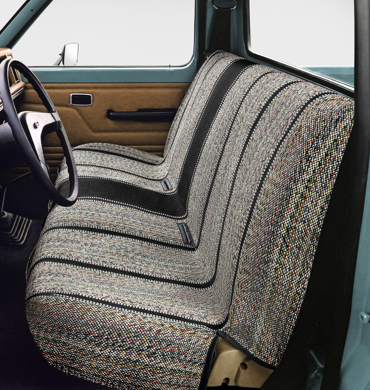 FREMONT AUTO front view showing full bench cover and upgraded interior appearance