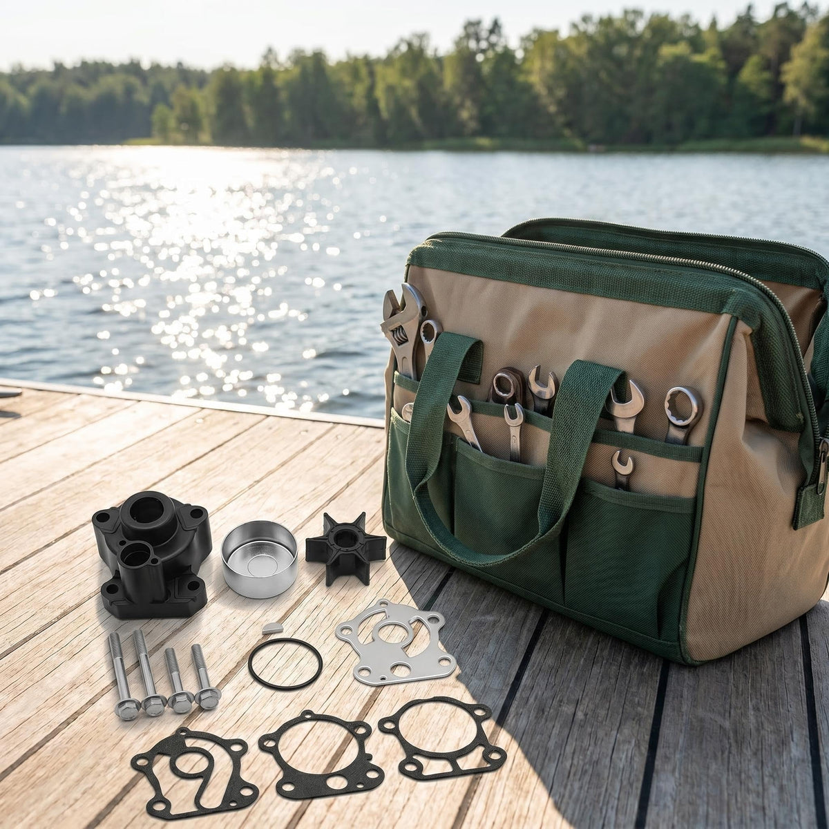 FREPURDO marine workbench repair scene showing kit use and simplified maintenance