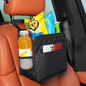 FrgKbTm front view of organizer showing pockets and cup holders for tidy storage