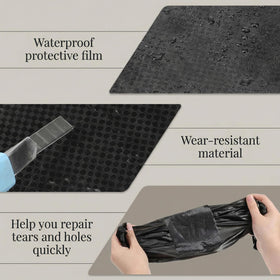 Frienda adhesive backing peeled to show tack, benefit: strong adhesion