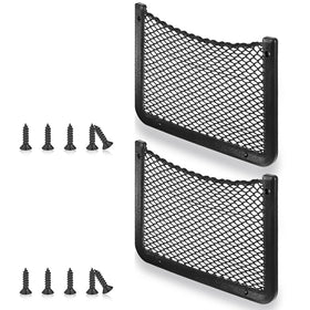 Frienda front view of two framed mesh nets showing compact pack and included screws for easy storage