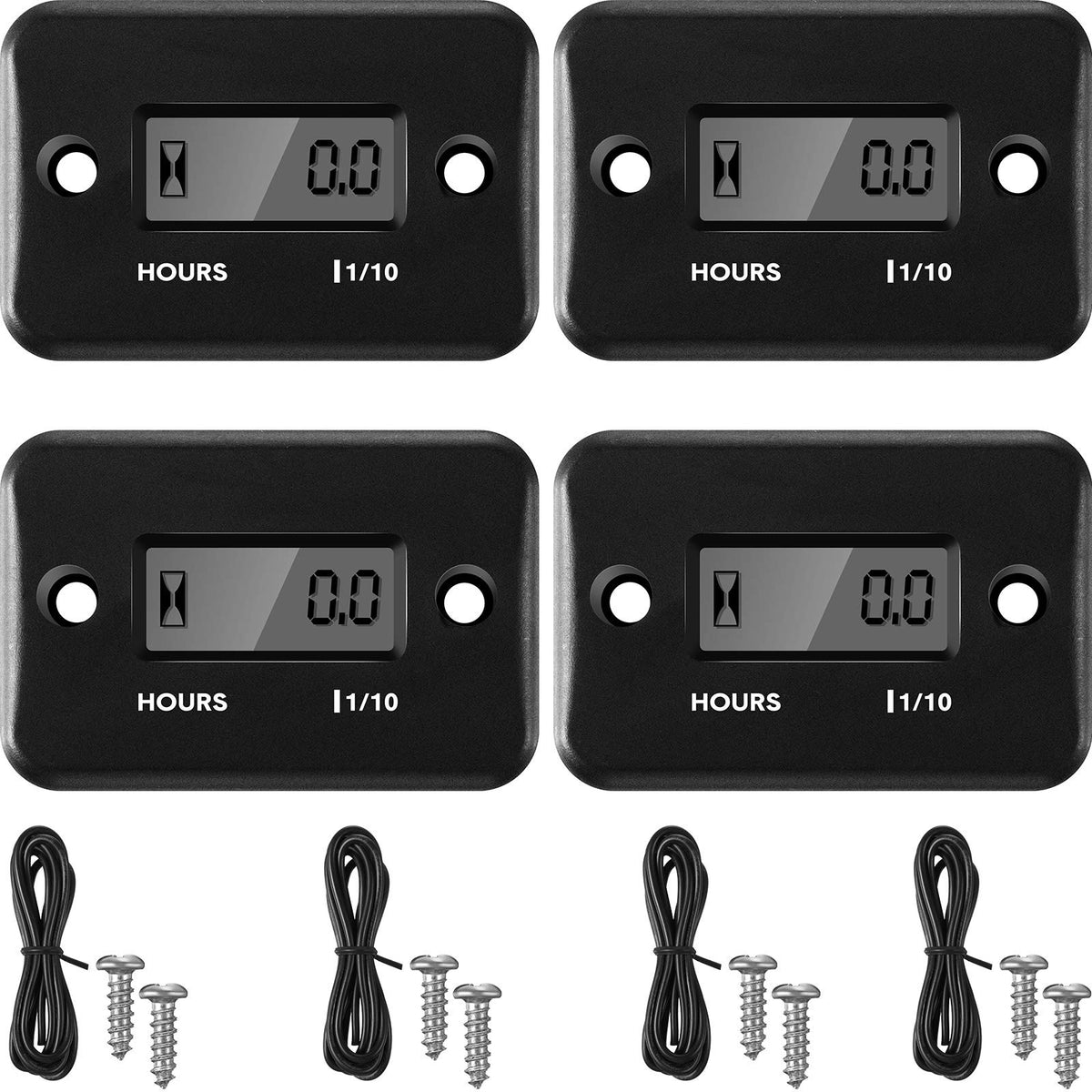 Frienda front view pack showing four black hour meters and benefit of multi-unit monitoring