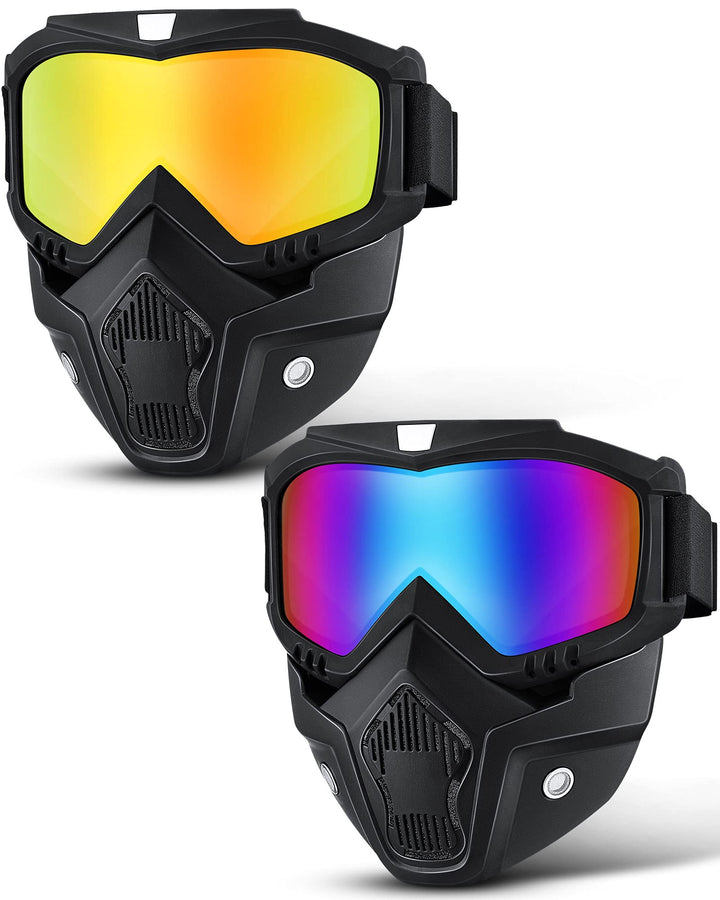 Frienda front view showing goggles and mask with clear visual protection benefit
