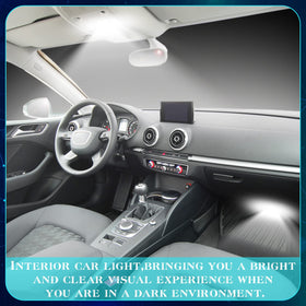 Frienda glove box and trunk lit to show brighter storage visibility benefit
