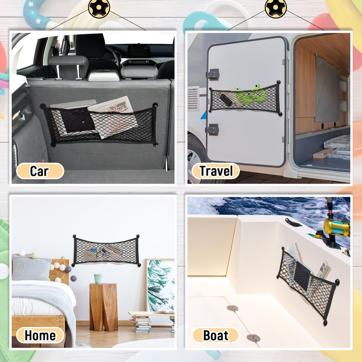 Frienda included hooks and screws close-up enabling easy mounting benefit