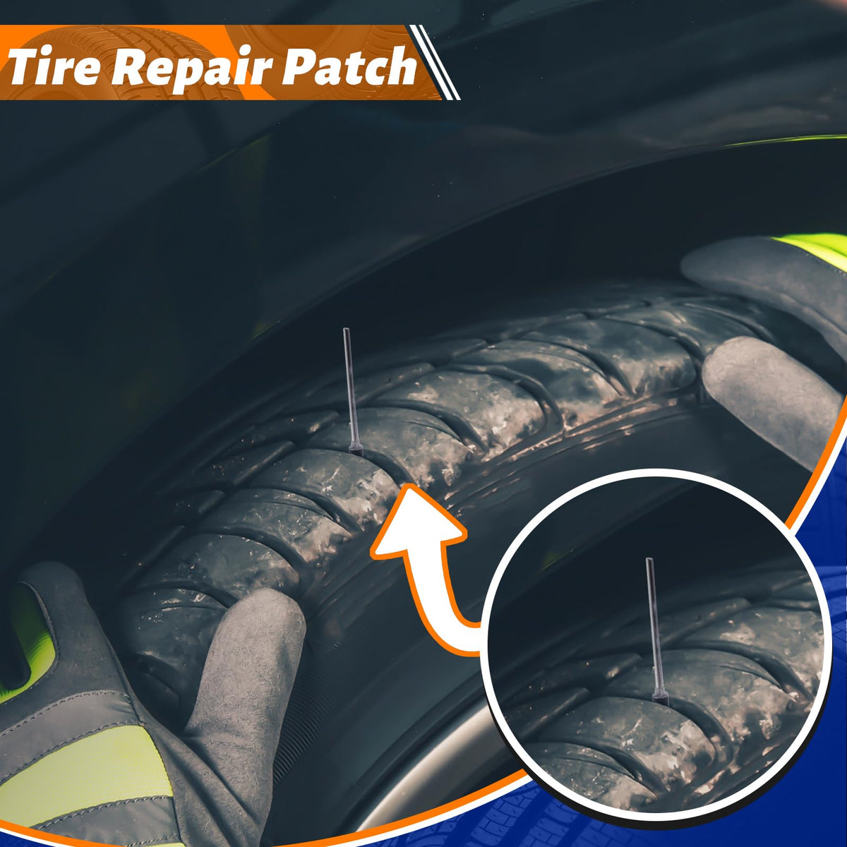 Frienda plug being inserted into a tire showing quick roadside repair