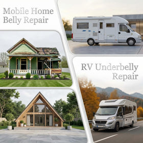 Frienda tape used on travel trailer at campsite, benefit: reliable roadside fix