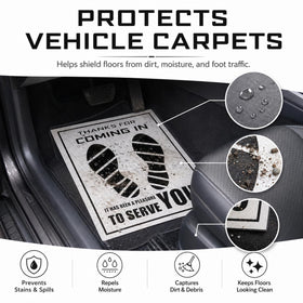 Frienda mat laid on car floor protecting carpet from dirt