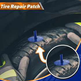 Frienda plug installed in tire tread demonstrating quick temporary seal