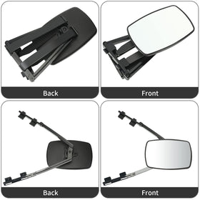 Frienda towing mirror next to ruler showing 7.48 by 4.84 inch size for fit checking