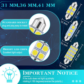 Frienda close-up of T10 and LED module details for fit and durability benefit