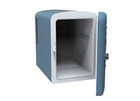 Frigidaire retro side handle and heavy-duty latch showing easy carry and safety
