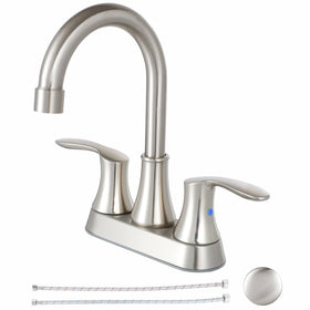 Friho front view brushed nickel faucet showing clean modern styling and durable finish