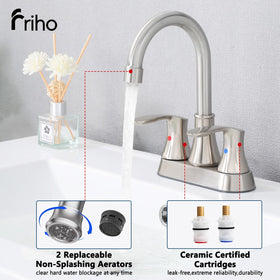 Friho handle detail showing two-handle design for precise temperature control