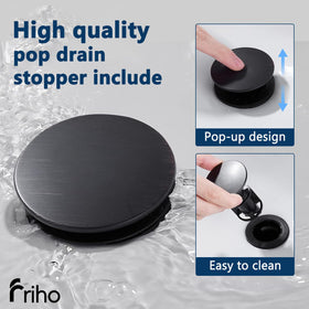 Friho faucet installed on a bathroom vanity illustrating cohesive style and use