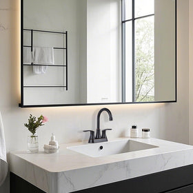 Friho faucet next to ruler for scale to confirm height and spout reach dimensions