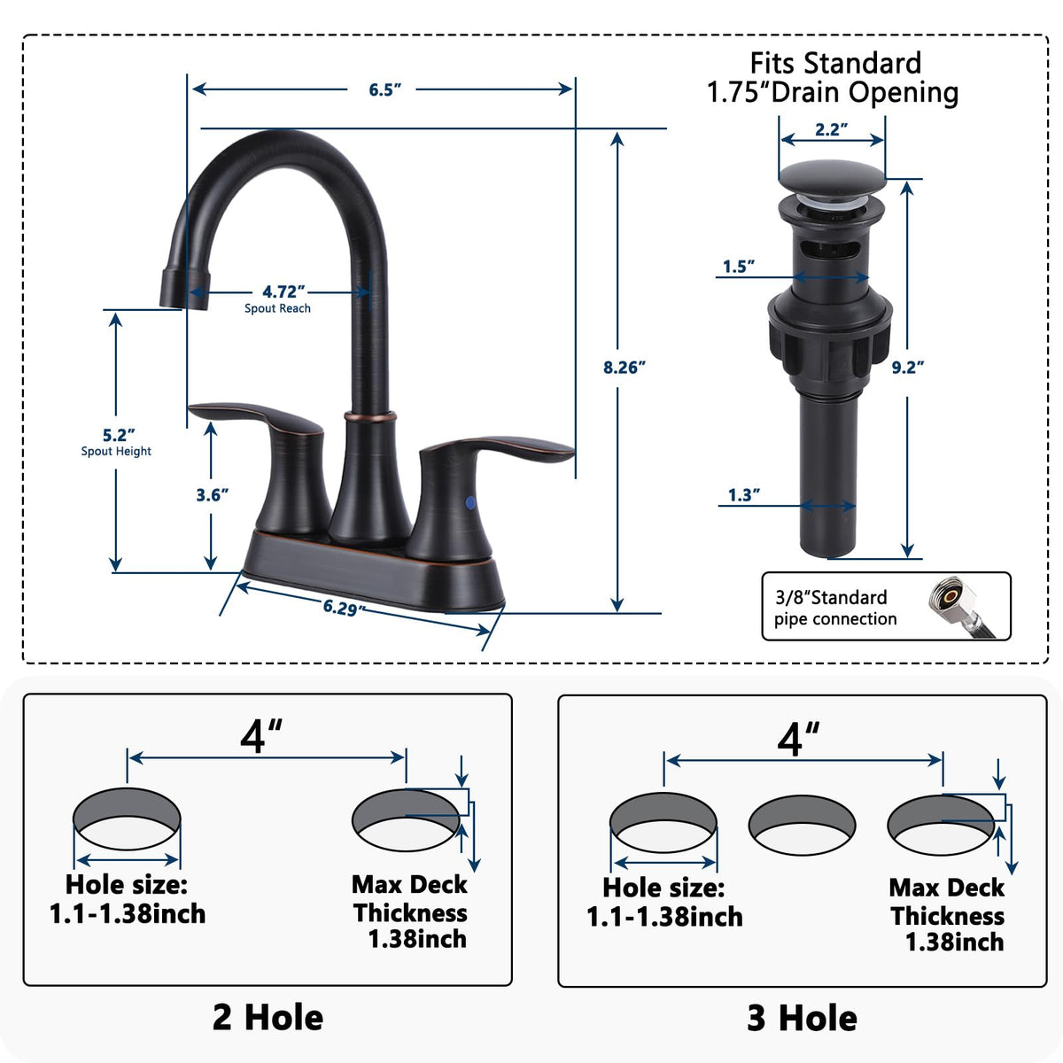Friho underside view with flexible supply hoses for fast, reliable water connections