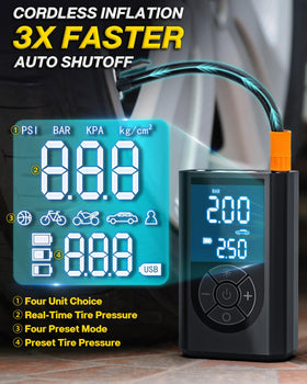 FRIWOLE air compressor close-up digital display for accurate pressure readings