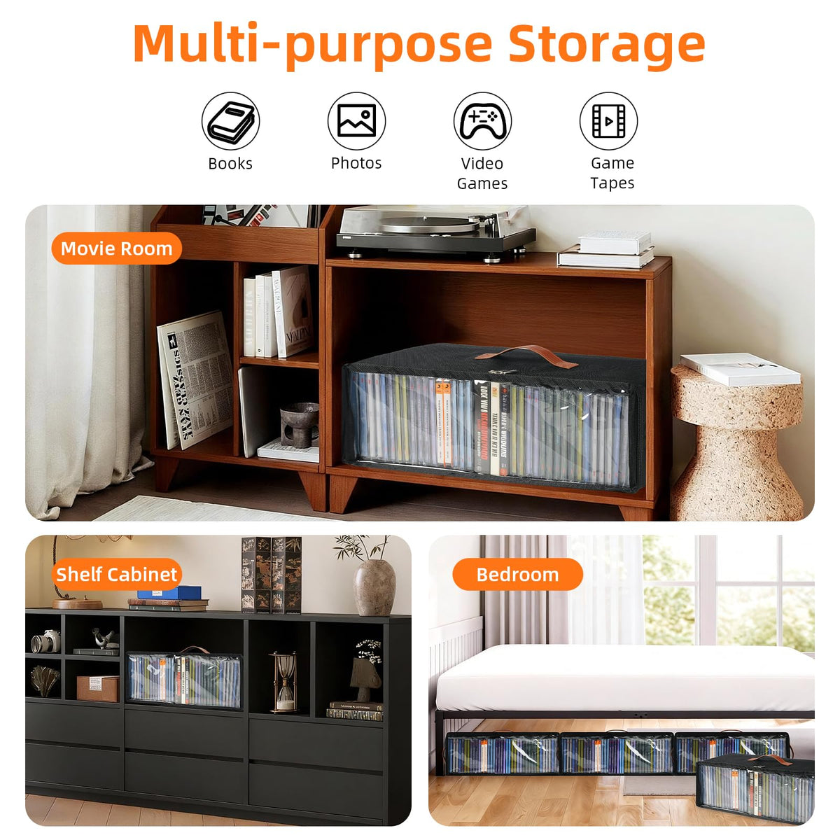 Frlanse lifestyle living room scene showing tidy media organization benefit