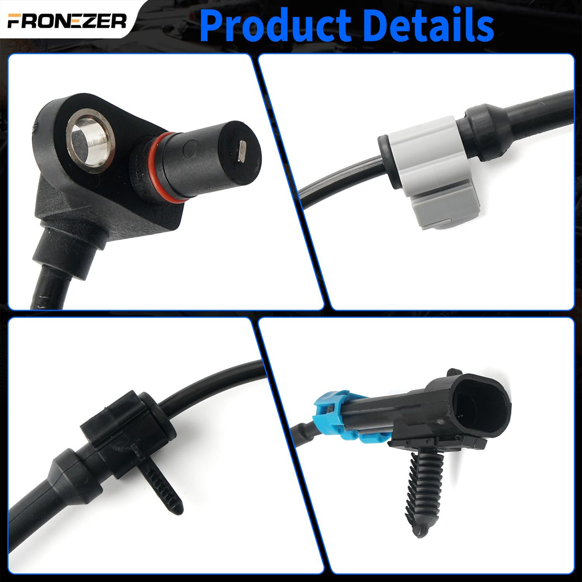 FRONEZER sensor wiring laid out to show length and routing flexibility for ease of installation