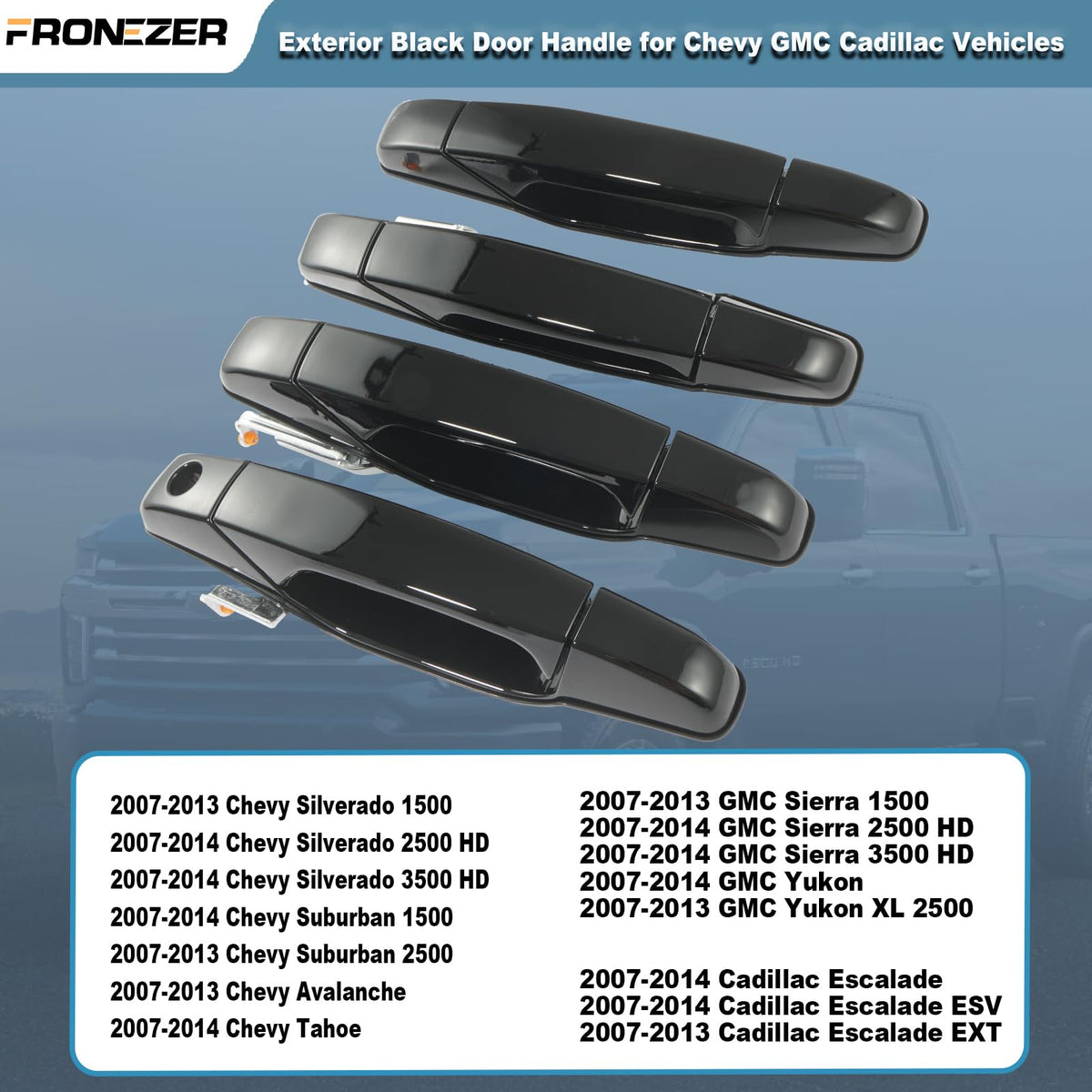 FRONEZER handle beside ruler showing dimensions and accurate OE fit benefit