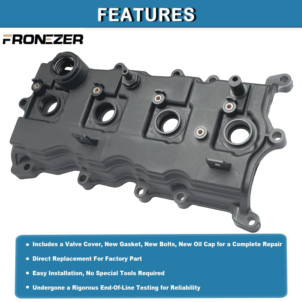 FRONEZER valve cover with gasket bolts and cap organized for easier installation