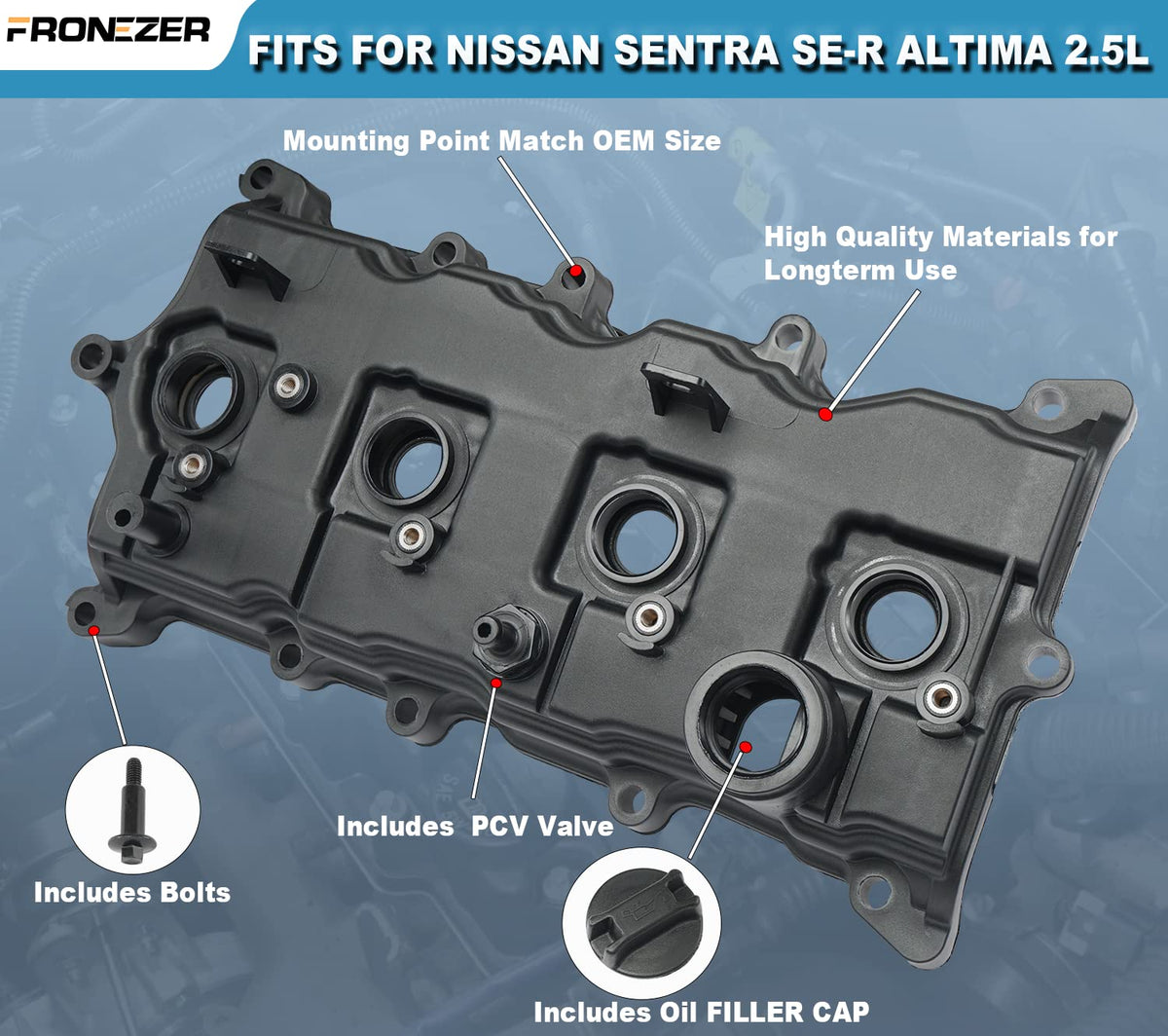 FRONEZER spark plug tube seals close-up protecting ignition components from oil