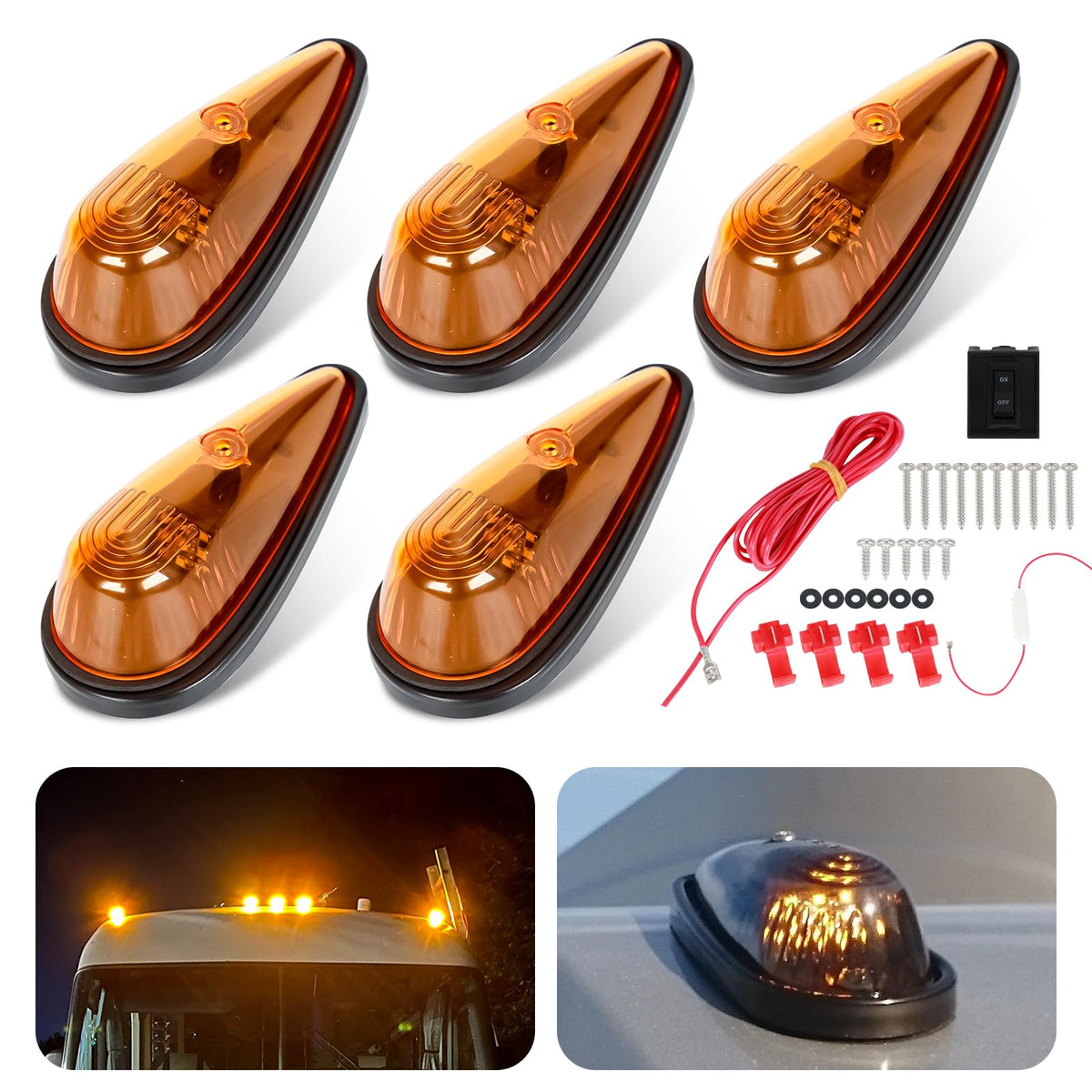 FSBCGT front view of amber cab lights showing visibility benefit