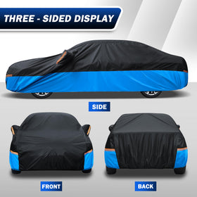FSGRICH cover in use on SUV secured with straps and reflective safety