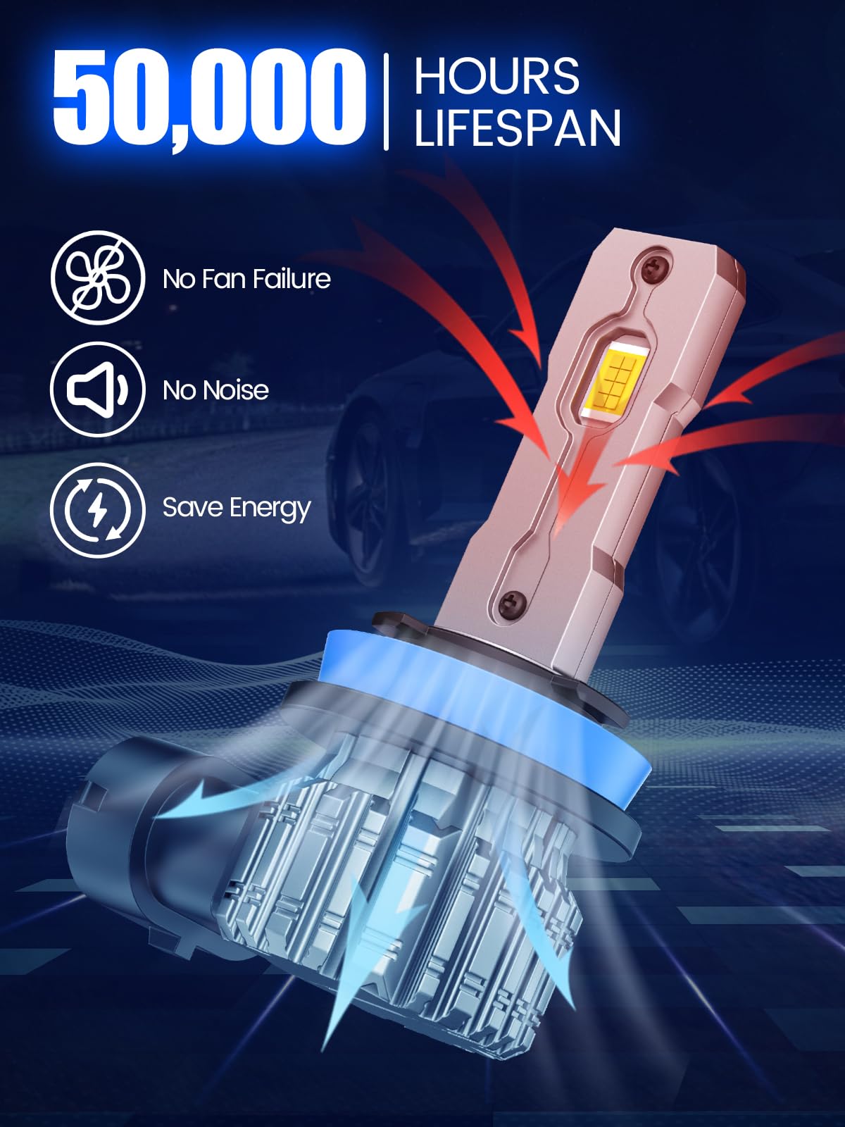 FTEVAR bulb installed in vehicle fog housing for brighter visibility