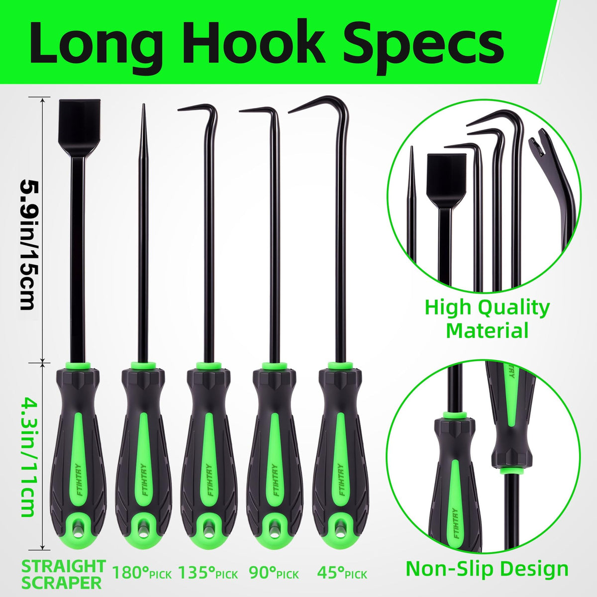 FTIHTRY close-up of hardened pick tips highlighting durability and precision