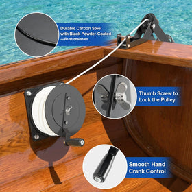 FUCNEN crank handle detail demonstrating ergonomic grip for easier winding benefit