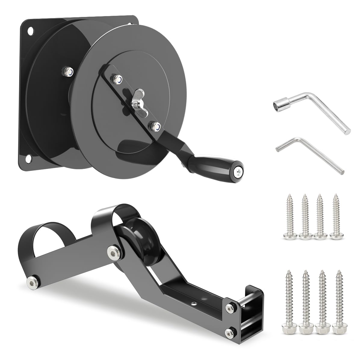 FUCNEN front view of assembled winch showing robust build and quick anchoring benefit