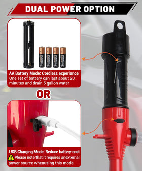 fuelio 36‑inch discharge hose full length illustrating reach and convenience
