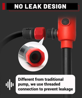 FUELIO long discharge hose fully extended for flexible fuel reach