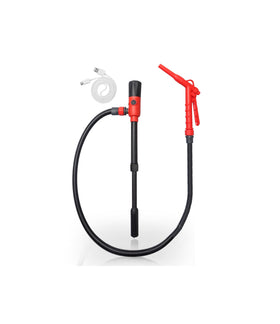 FUELIO front view showing pump and nozzle for easy portable refueling
