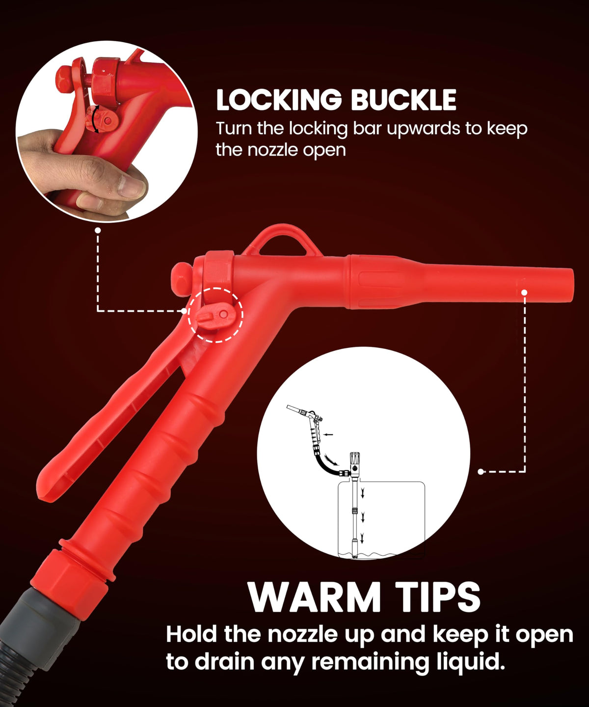 FUELIO hand-control nozzle in use delivering precise flow control