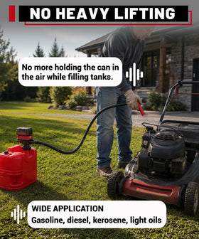 fuelio in a garage fueling a generator showing convenience and time-saving benefit