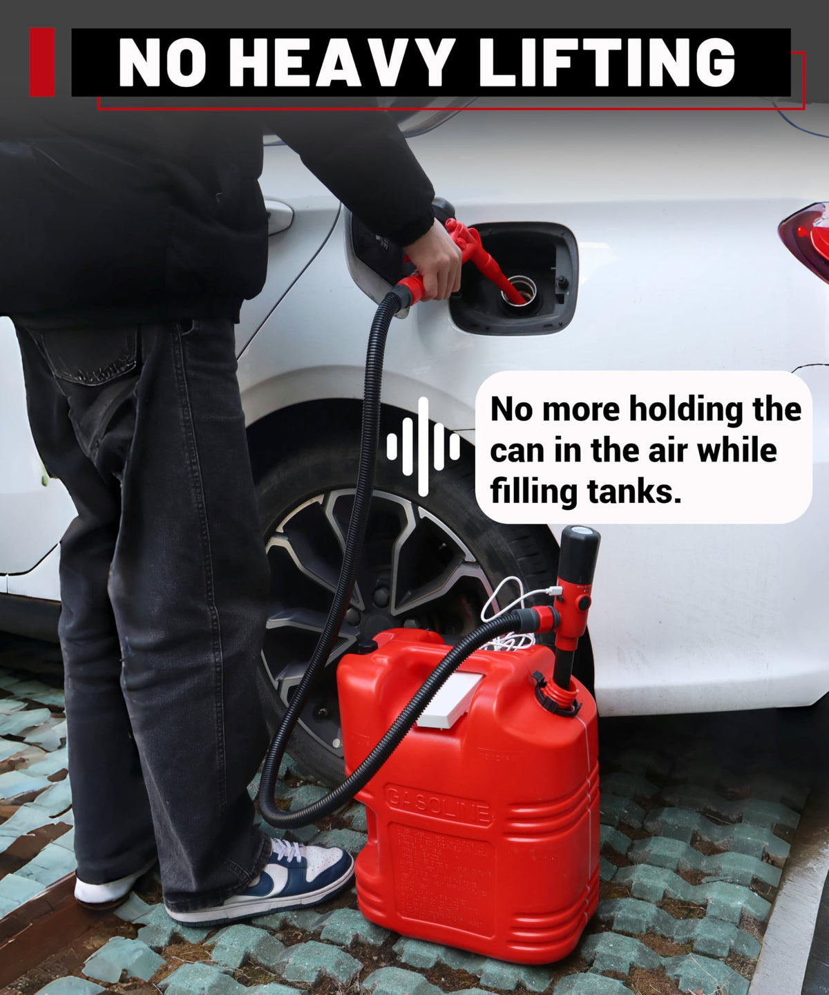 FUELIO refueling a generator outdoors for fast reliable fuel transfer
