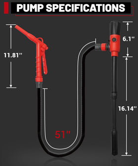 FUELIO beside a gas can demonstrating compact size and portability