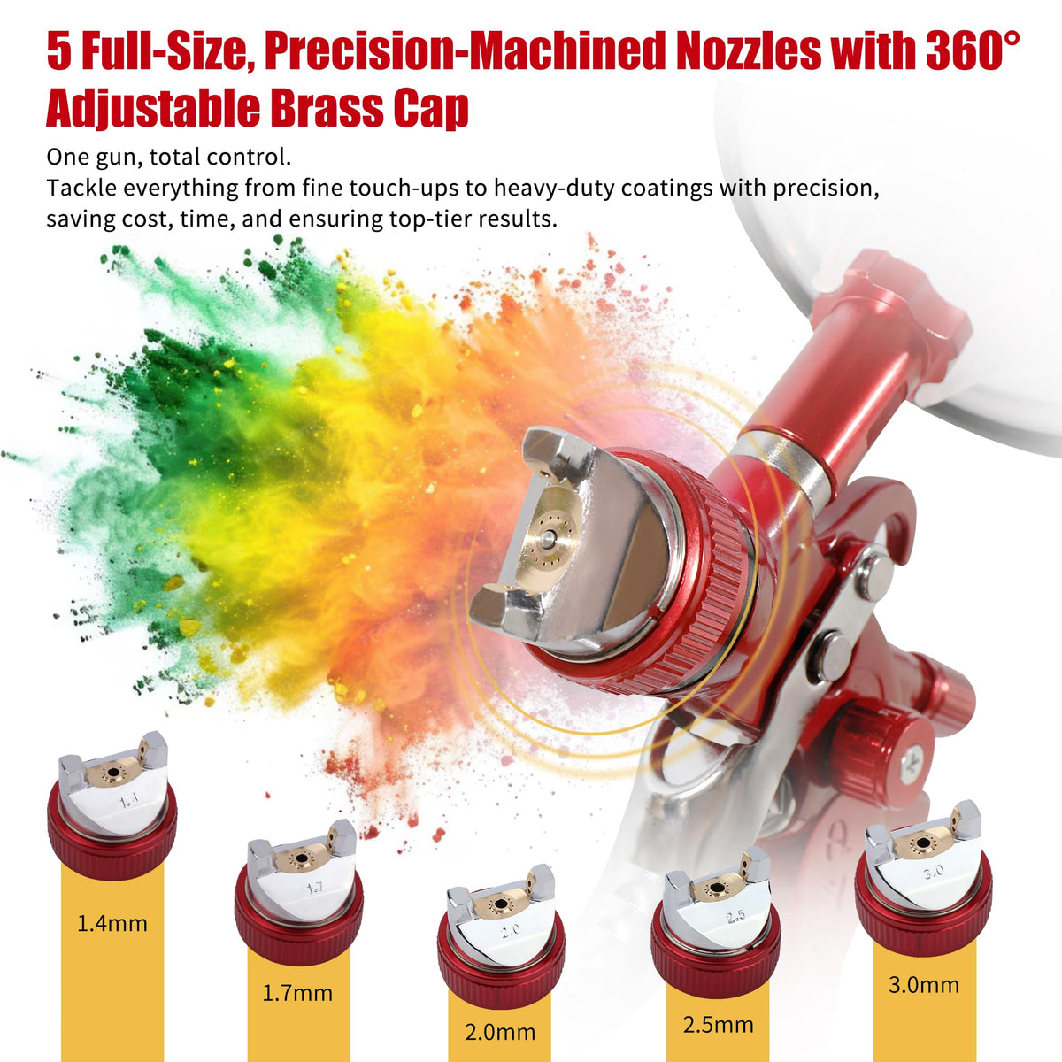 Fulchron gun Teflon-coated body close-up reducing paint buildup and simplifying cleaning