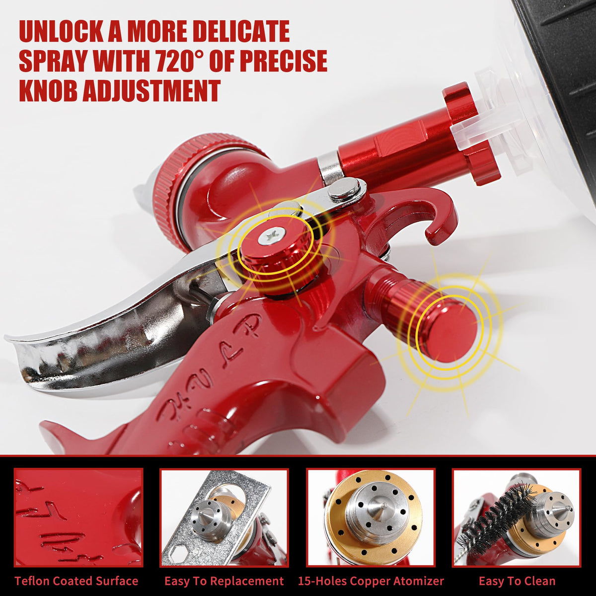 Fulchron five stainless nozzles and paired needles for versatile viscosity handling and leak prevention