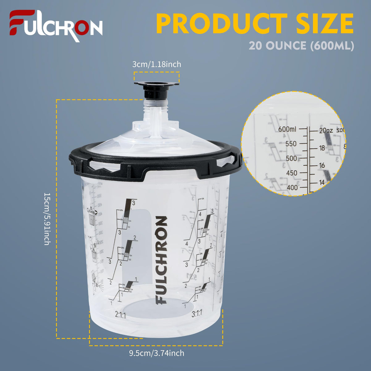 Fulchron stirrer and sealed lid storing mixed paint safely between coats