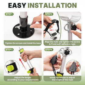 FULEIYA in-use RV installation showing poles stabilizing an extended awning