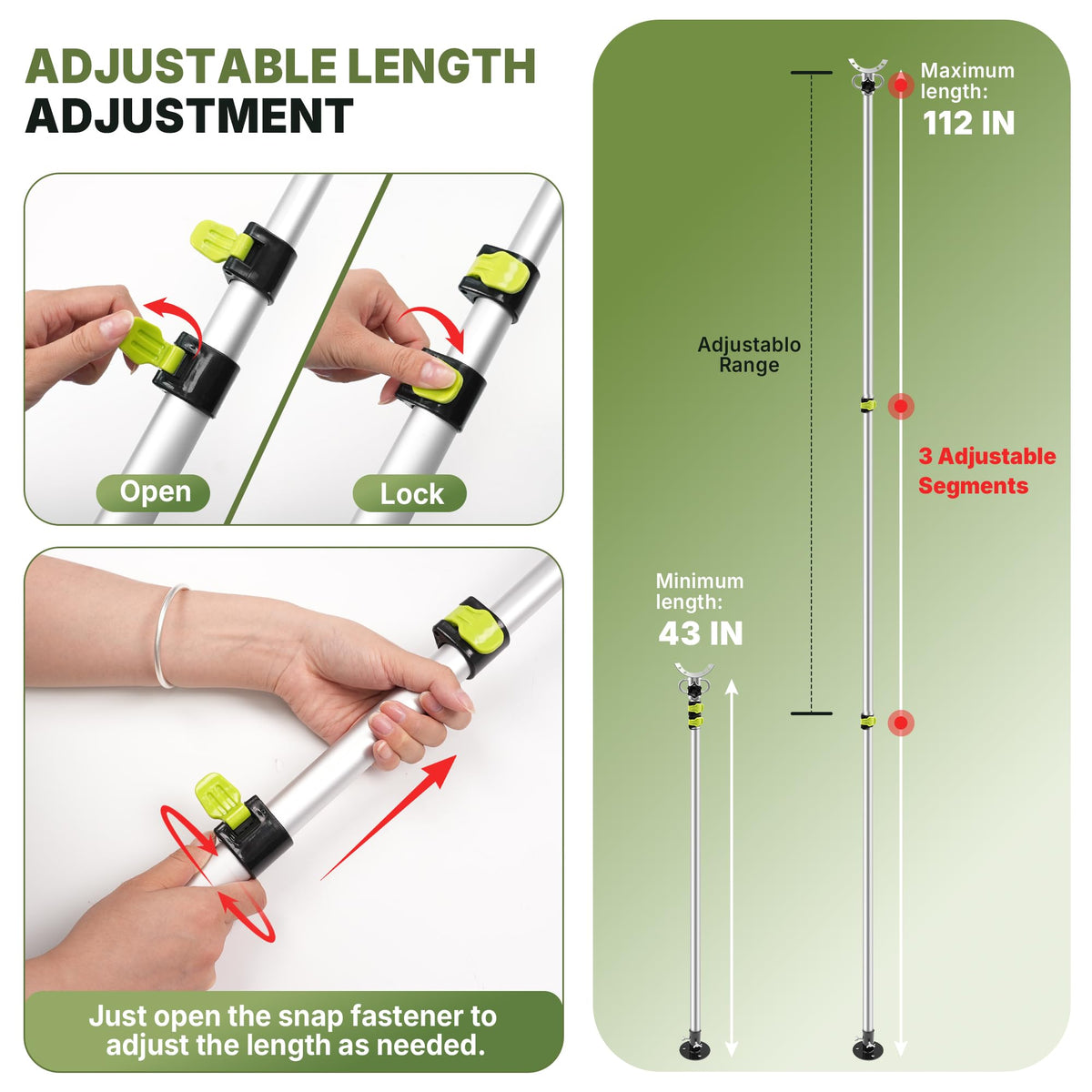 FULEIYA telescopic lock closeup highlighting secure buckle stability