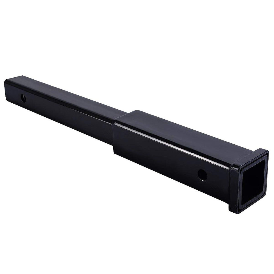 Fullwatt front view of 18-inch hitch extender highlighting robust design and fit