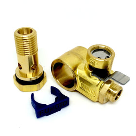 Fumoto F103SX front view showing valve profile and lever for quick oil changes