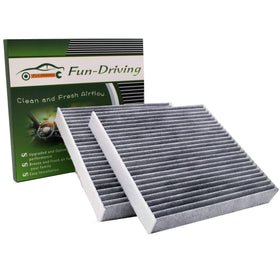 FUN-DRIVING filter front packaging showing model FD157 and two-pack benefit