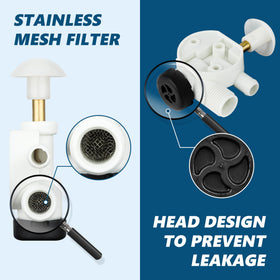 Funmit valve installed in RV toilet demonstrating benefit of restored flushing action