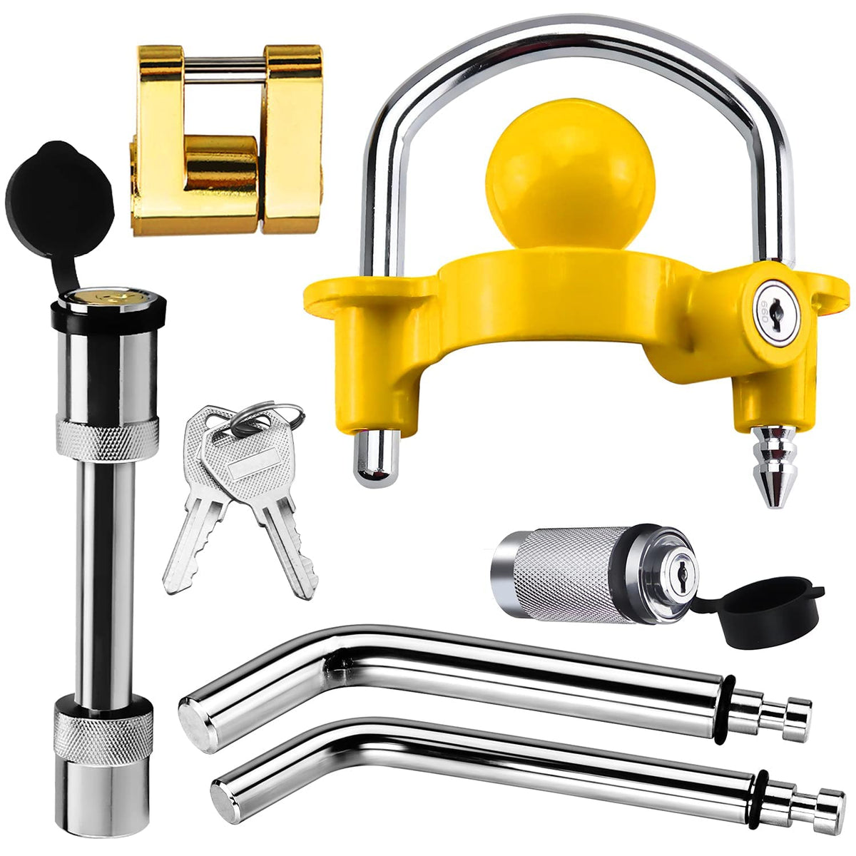 Funmit lock set beside ruler for scale indicating compact, heavy-duty sizing
